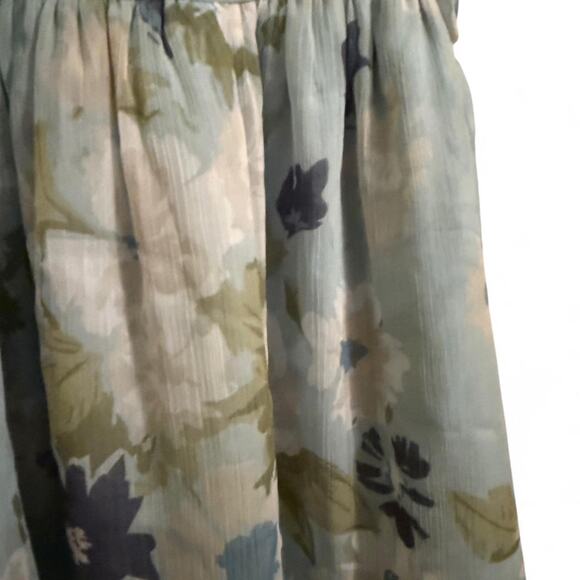 Blue and Green Floral Babydoll Dress - Picture 4 of 5